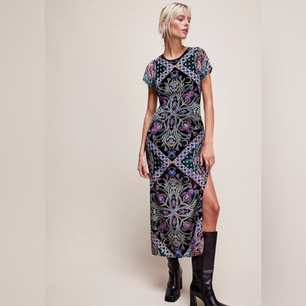 Free People Velvet Iris Maxi Dress NWT boho